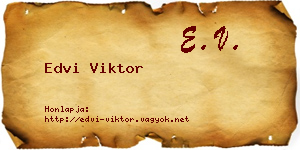 Edvi Viktor névjegykártya